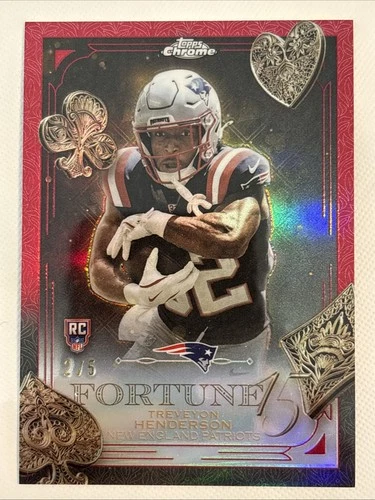 2025 Topps Chrome Football Red Refractor TreVeyon Henderson #F15-26