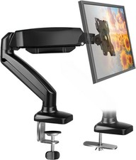 Black Single Monitor Arm Adjustable Stand Mount For 13-32 Inch Screens