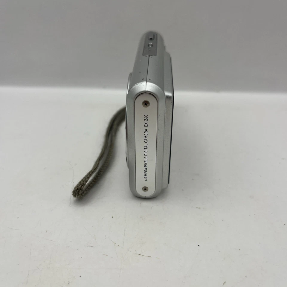 Casio Exilim EX-Z60 6.0MP Digital Camera Silver – Fully Working with Strap - Image 3 of 4