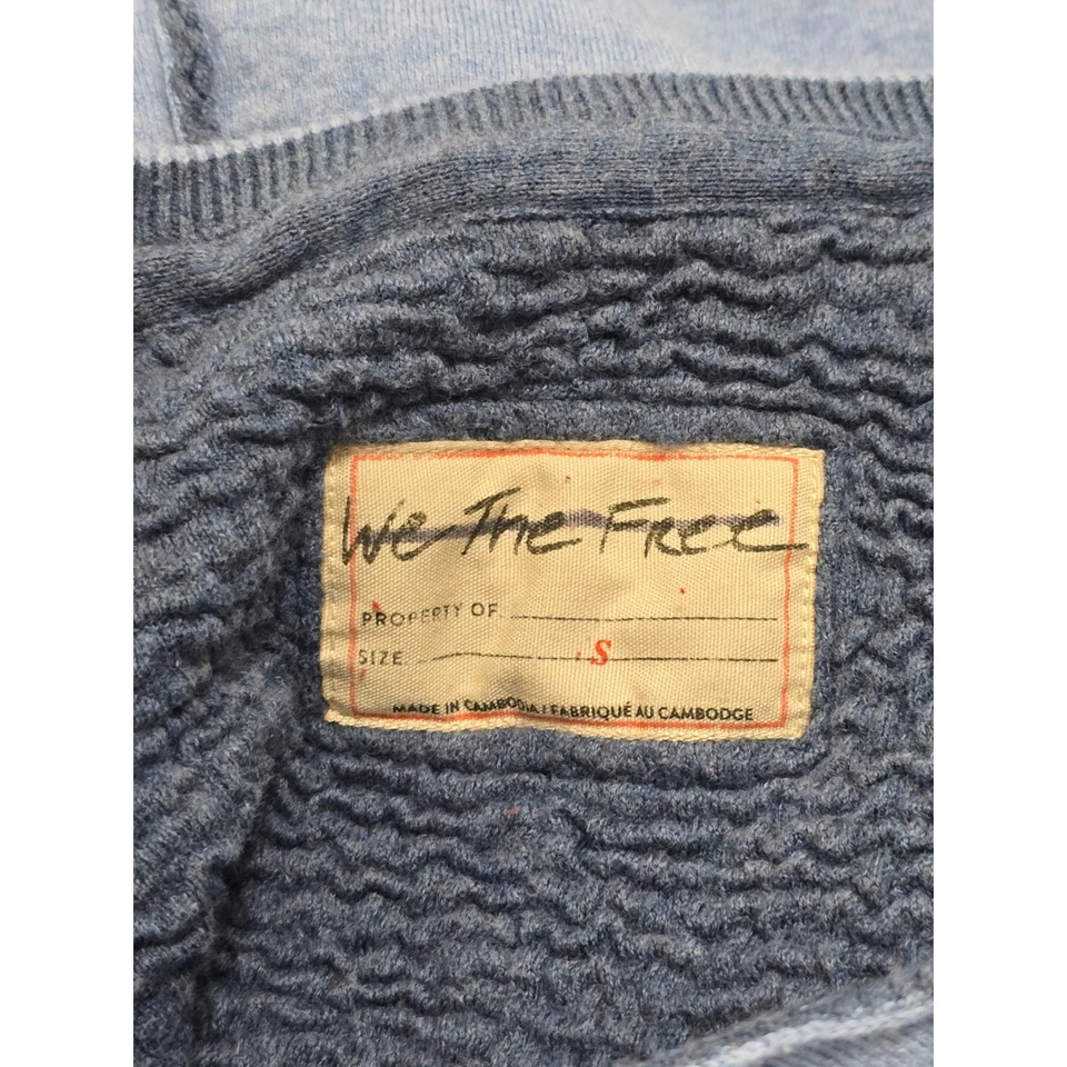 Sudadera Pullover We The Free People Dobladillo Crudo Calce Relajado Azul Lagenlook Boho Foto 4 de 4