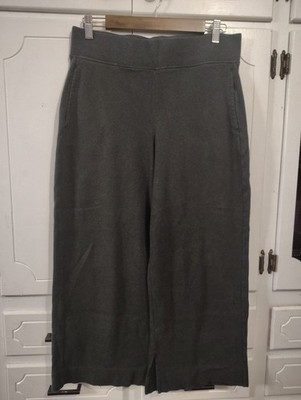 Pact pants Womens Medium Gray Organic Cotton Wide Leg Crop Pull On Lounge