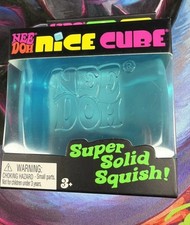 Blue NeeDoh Nice Cube Schylling Squeeze ball super solid squish