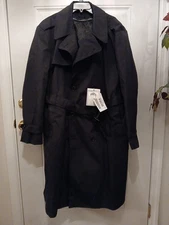 Defense Logistics Agency All Weather Army Trench Coat Black 50R DSCP Garrison CO