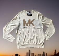 Michael Kors men  s size M logo-graphic crew neck sweater. 100 Cotton. NWT