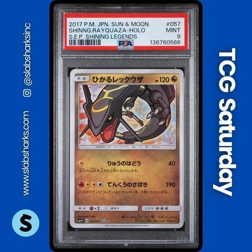 2017 POKEMON JP SM S.E.P. SHINING LEGENDS #057/072 SHINING RAYQUAZA HOLO PSA 9