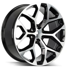 22""Strada Wheels Snowflake Gloss Black Machined OEM Replica Rims (S03)