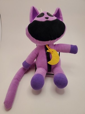 Poppy Playtime Purple Catnip Cartoon Plush Stuffed Animal 14'' Moon Necklace EUC