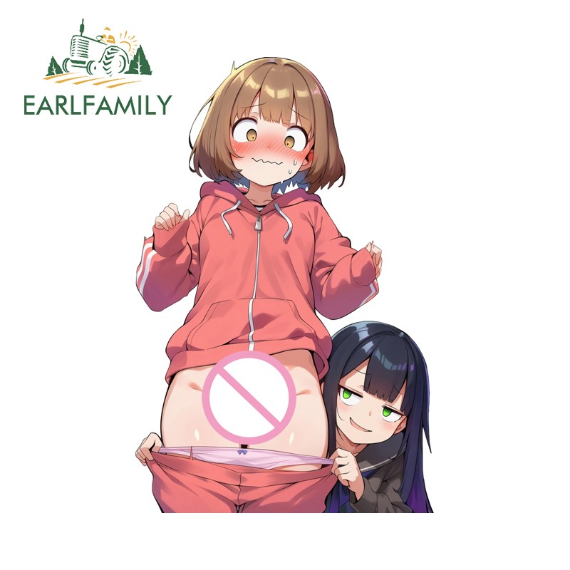EARLFAMILY 5.1" Anime Girl Car Sticker VAN Rear Windshield Artistic Truck Decal