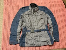 WOMENS USED BMW MOTORRAD BELICE BLUE & GRAY MOTORCYCLE JACKET SIZE 10R