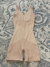 SPANX Star Power Lady Luxe Shapewear Bodysuit Womens Large Nude Mid Thigh Slim