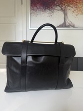 Vintage Montblanc Black Leather Briefcase Document Case Bar Closure