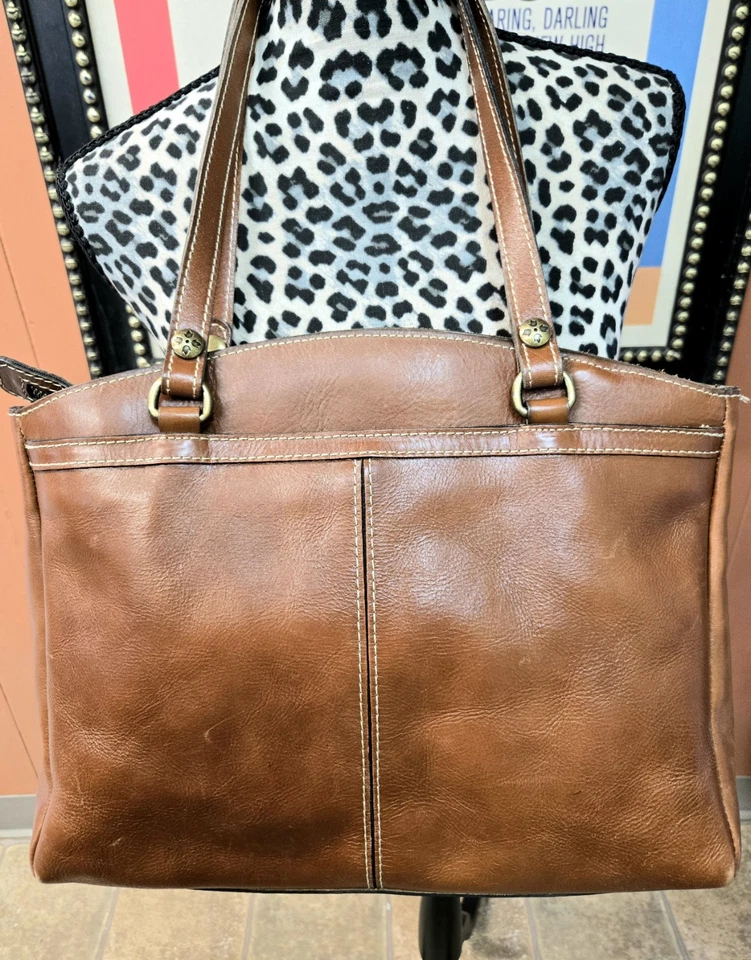 Patricia Nash POPPY ¡Cartera de Cuero Marrón Huele Maravilloso!  Foto 2 de 4