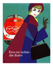 Retro Train Travel Poster Wall Art – Vibrant Vintage Style Home Decor