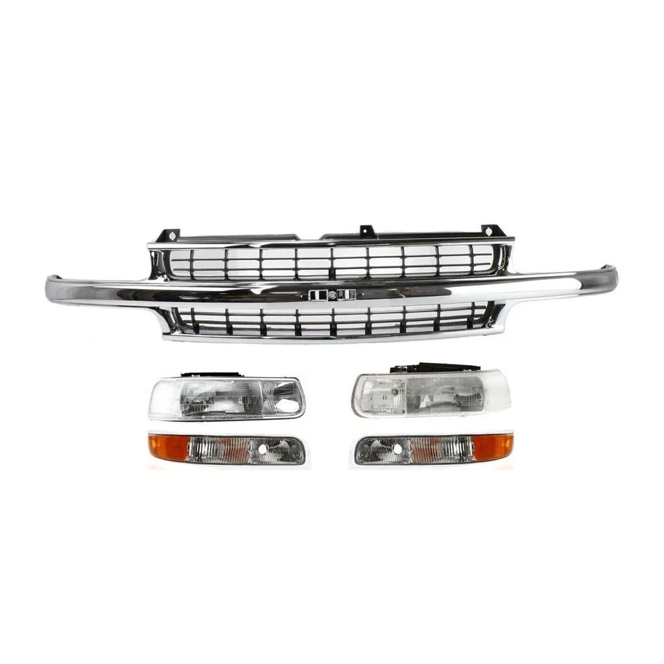 Conjunto de rejilla + kit de faros para Chevy Tahoe y Suburban 1500 2500 2000-2006 Foto 2 de 4