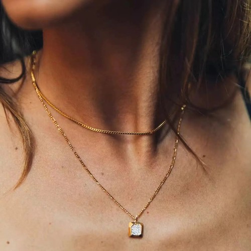 1.2mm Simple Stainless Steel Box Chain Necklace Gold Color Titanium Steel Men - Picture 16 of 26