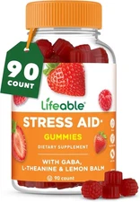 Lifeable Stress Aid Gummies | with Lemon Balm, GABA and L Theanine Supplement...