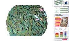 VerzTile Mosaic Tiles for Crafts - Petal Shaped Iridescent Chameleon Green