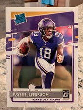 2020 Donruss Justin Jefferson Rated Rookie #313, Vikings!  Rookie card. CLEAN!. rookie card picture