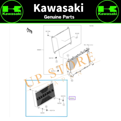 KAWASAKI Genuine OEM 2022 - 2024 Z900RS Z 900 RS Radiator Screen