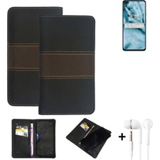 Housse téléphone + écouteurs pour Nokia C3 Coque portefeuille brun