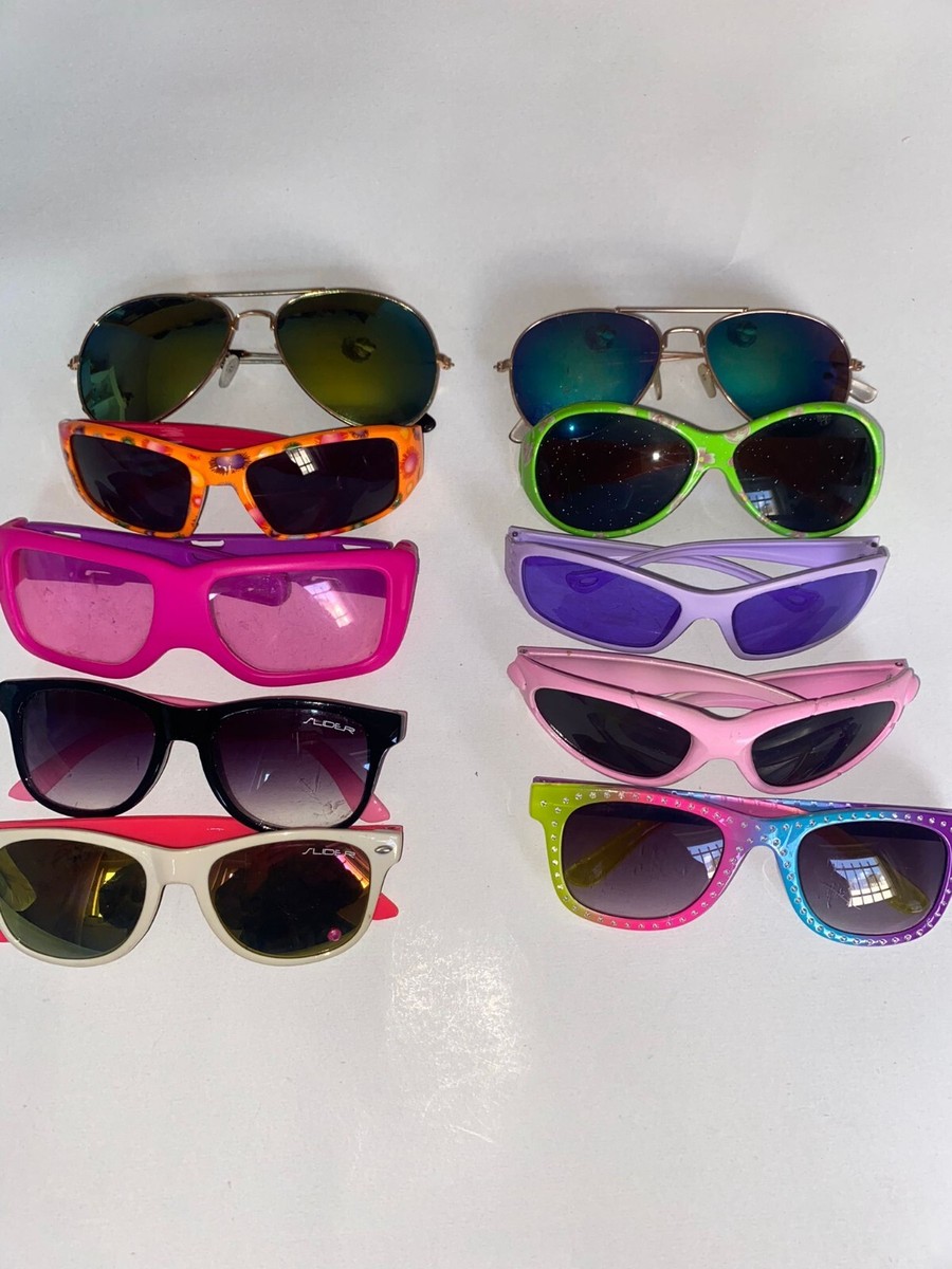 10PCS Girls Sunglasses With A Blue OneGift Fashion Cute Cat Eye Eyewear For  Girl