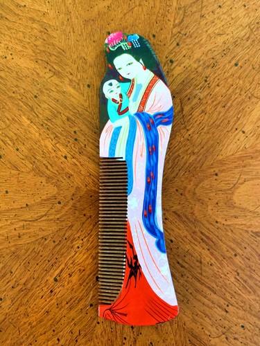 N111 Handmade Natural Wooden Hair Comb Decoration Comb Fine Tooth Comb - Picture 2 of 14