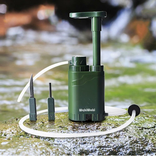 Portable Survival Water Purifier Pump Camping Gear Filtration Water Purifier New