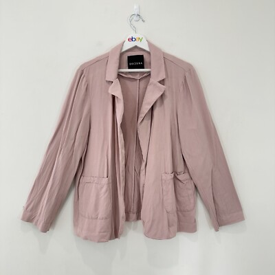 Decjuba Open Jacket Women 12 Pink Viscose Casual Long Sleeve