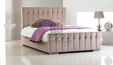 Diana Diamond Upholstered Mink Bed Frame 3' Single 4'6 Double 5' King Size
