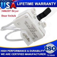 3406107 Dryer Door Switch Replacement Fit for Whirlpool Kenmore Dryer WP3406107