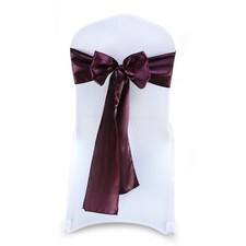 100 Plum Satin Chair Sashes Silky Sateen Chair Bows wedding party Event d cor