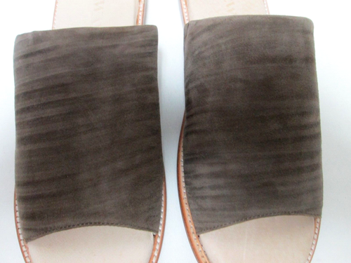 Gee Wawa Anthropologie Ariel Suede brown Burnt Sugar slides sandals NEW NIB 8.5 - Picture 7 of 16