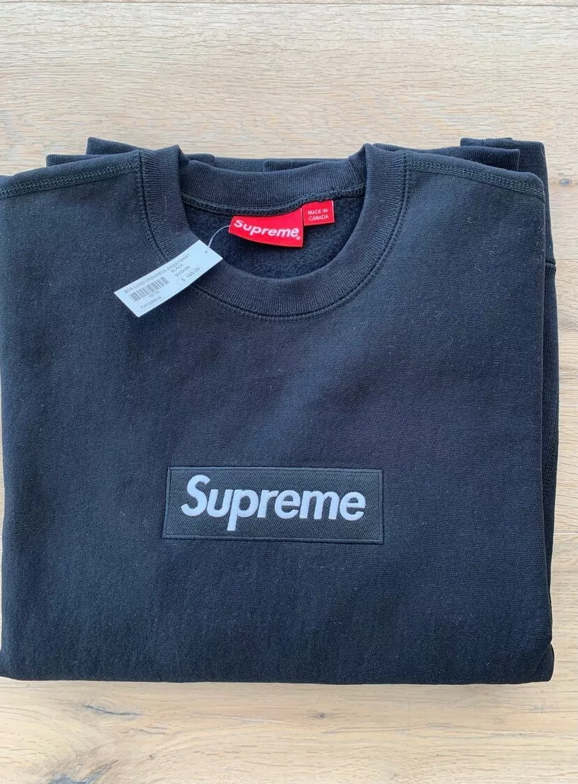 Supreme Box Logo Crewneck (FW18) Black - NWT