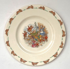 Vintage Royal Doulton Bunnykins English Fine Bone China Bunny Plate, Signed