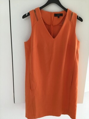 next etuikleid orange 12 colorblocking transparent boho business sixties stil