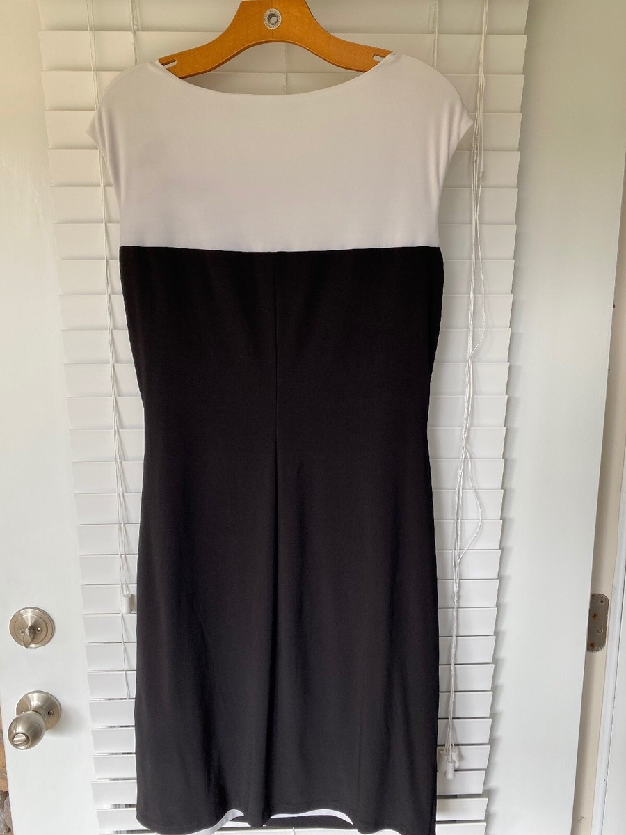 Polo Ralph Lauren ワンピース 14(M位) 0358825E0064 Lauren Ralph Lauren Dress Womens 14 Black & White Sleeveless