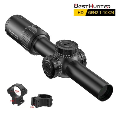 WestHunter HD GEN2 1-10X24 IR SFP Scopes 30mm One Tube Clear Glass Optic Sights