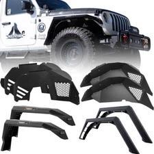 Steel Fender Flares/Inner Fender Liners Kit For 2018-2025 Jeep Wrangler JL JLU