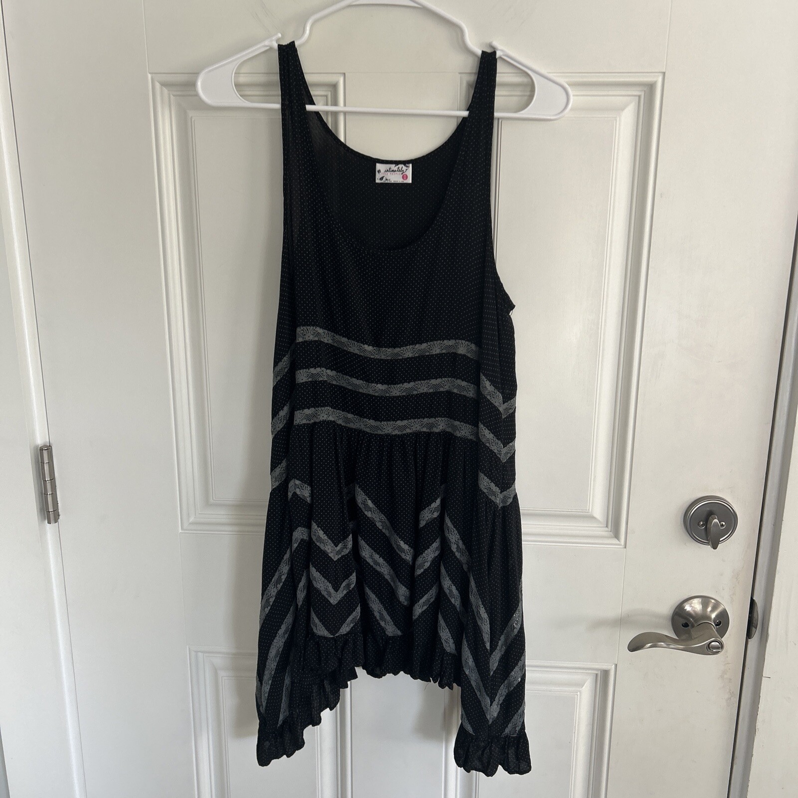 Free People Black XS Lace Tunic Dress Top Nightgown Tank