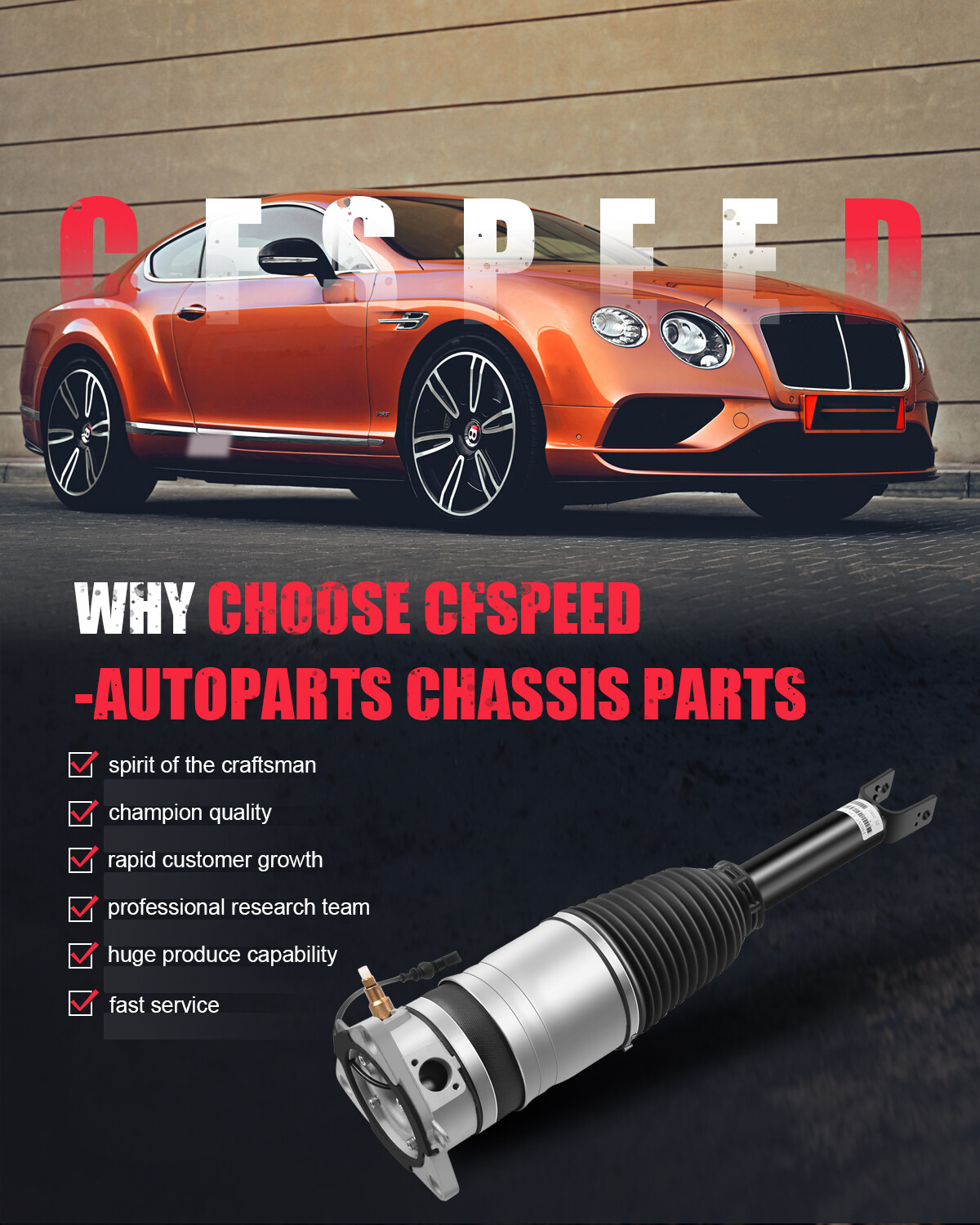 Rear Right Air Suspension Shock For Bentley Continental GT/GTC/Flying Spur