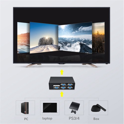 New 4 Port VGA Splitter Switcher VGA Switch Video Box 4 In 1 Out VGA Switcher - Picture 11 of 13