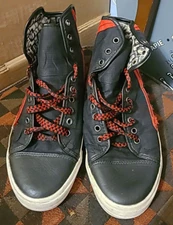 PF Flyers Black & Red High Top Athletic Sneakers Mens Size 9 Womens Size 10.5