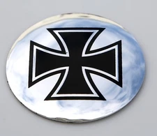 DOME SHAPE 3D Metal Maltese Cross Sticker Decal Emblem Auto 2.2"