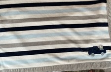 Carter  s Child of Mine Puppy Dog Truck Blue Gray White Stripe Baby Blanket/Lovey