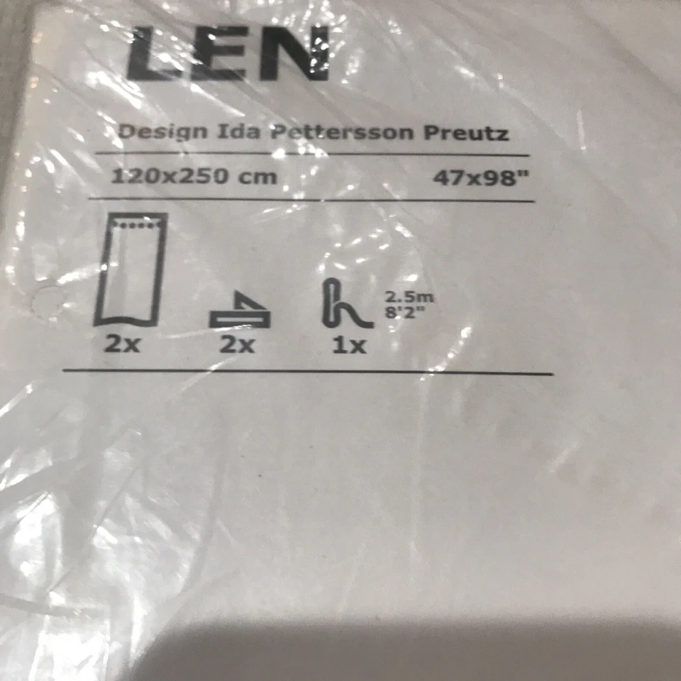 "Juego de 2 cortinas/cortinas IKEA blancas con círculos grises 47x98""" Foto 2 de 4
