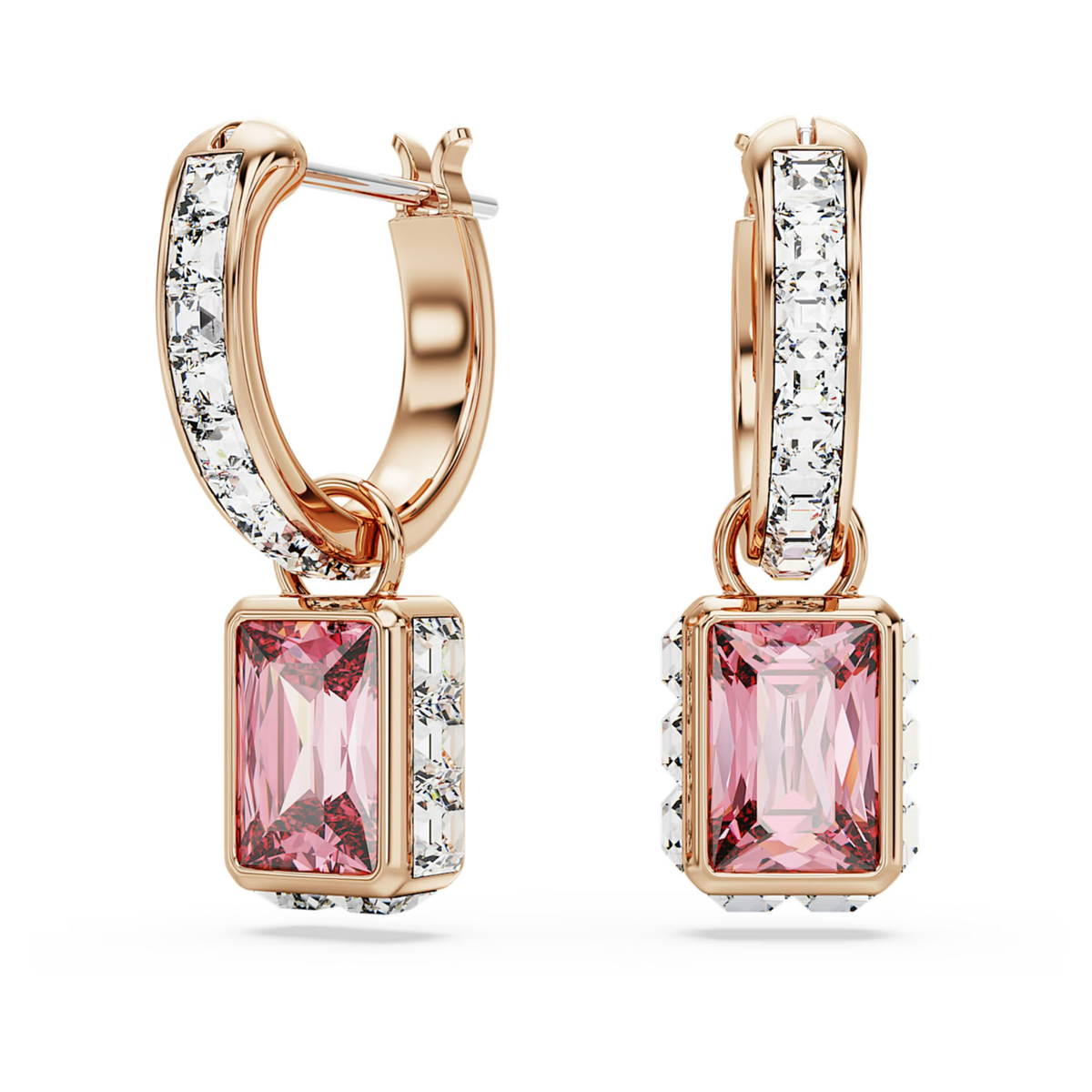 NIB SWAROVSKI #5662923 STILLA Pink Drop Earrings PE Rose Gold Tone 