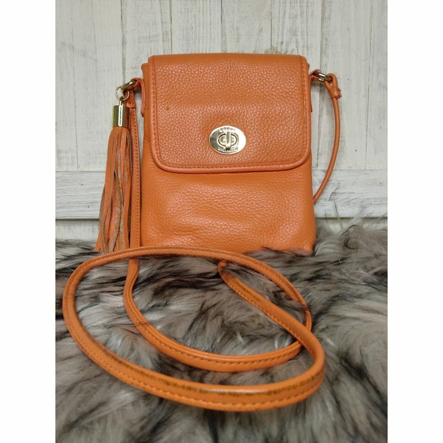 Tommy Hilfiger Small Orange Leather Crossbody Bag eBay
