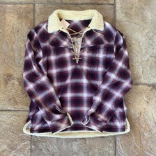 Number Nine Purple Red Hockey Flannel Sz M