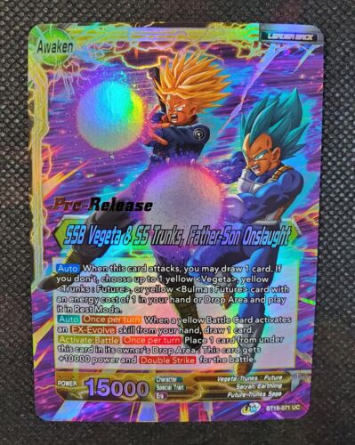 BT16-071 SSB Vegeta & SS Trunks, Father-Son Onslaught PRE-RELEASE - Picture 1 of 2