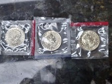 1981 P D S Susan B Anthony Brilliant Uncirculated Dollar 3 Coin Set, Mint Cello